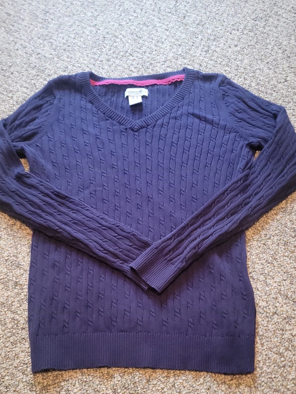 Caribbean Joe Navy Cable Knit Sweater